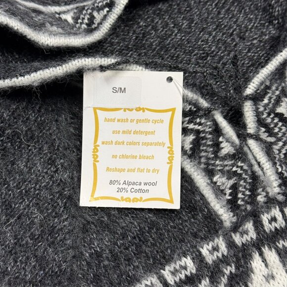 NWT Asiri's Treasures Alpaca Wool Aztec Knit Hoodie Sweater Handmade Peru Small - Picture 3 of 9